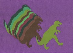T-REX dinosaur detailed die cuts scrapbook cards