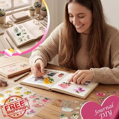 Teozeqe Transparent Flower Sticker Book 168PCS Morning Dew Bloom Unique