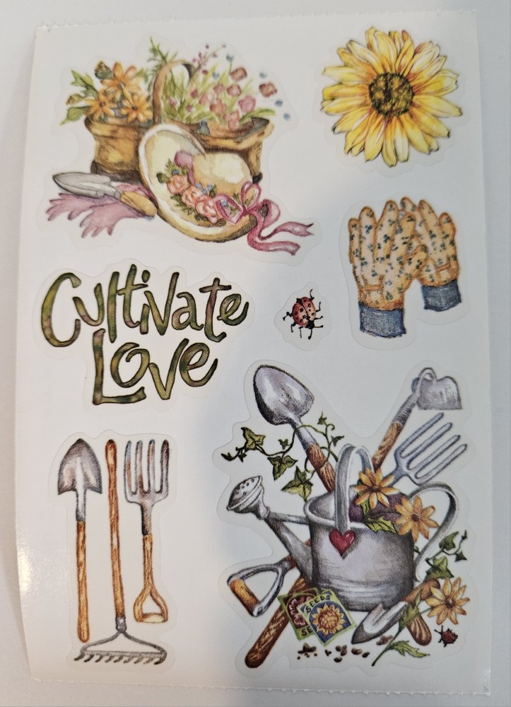 Rare Collectible PSX Designs CULTIVATE LOVE 4×6 Sticker Module – Gardening Theme