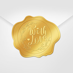 300 Pcs Gold Envelope Seal Stickers Embossed Foil, with Love Heart Stickers
