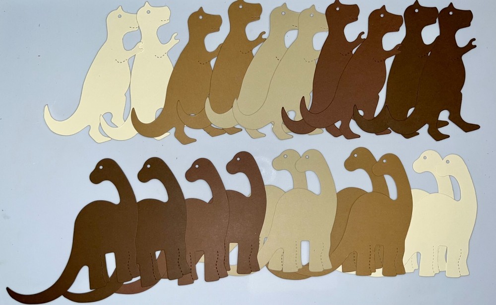 20 DINOSAURS cardstock paper die cut embellishments