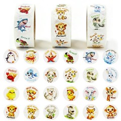 Colorful Animal Reward Stickers – 1500 PCS, Fun Classroom & Party Essentials, 1