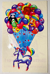 Vintage AUTOGRAPHED LISA FRANK SIGNED 1984 Markie Unicorn Jumbo Sticker 1/1 ****