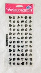 Vtg STICKOPOTAMUS binder STICKERS dog paw prints black clear Scrapbook New