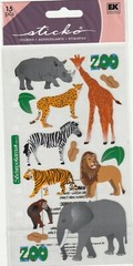 Sticko Classic stickers ZOO Tiger Lion Giraffe Zebra theme 50015 FAST FREE ship!