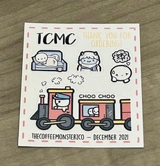 TheCoffeeMonsterzCo Train Mini Sticker Sheet TCMC December 2021 Stickers