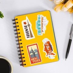 100 Vintage City Landmark Stickers – Waterproof Travel Decals for Scrapbooking