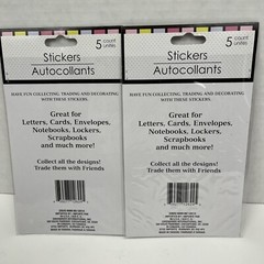 Scrapbook Stickers Faux Stained Glass Flowers Hearts Craft 5 Count Lot Of 2