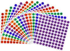 25 Sheets 1 to 100 Vinyl Consecutive Number Stickers Small round Inventory Label