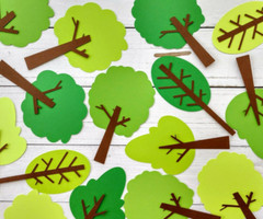 Shades of Green Tree Die Cuts for Bulletin Boards, Scrapbooks & More, Set of 16