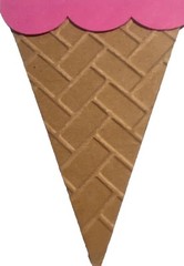 Ice Cream Cone Paper Piece Die Cut Handmade For Scrapbooking & Card Making