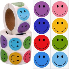 1500 Pcs Happy Smile Face Stickers for Kids,3 Rolls Classroom Incentive Reward D