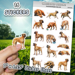 Boerboel Dog Stickers for Journals, Scrapbooks, Planners, Glossy, Matte