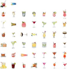 Waterproof Vinyl Cocktail Stickers for Bottles & Laptops, 5.8×4.13 in