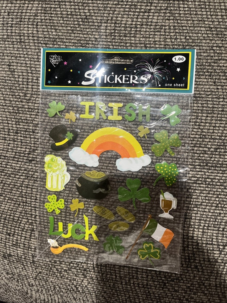 Nicole Saint St Patrick’s Day Irish Stickers New in Package