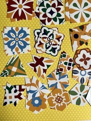 Lot Of Over 200 Moroccan Tile Sticker Kit Scrapbooking Junk Journal Kit