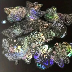 40pc Holographic Celestial Sticker Pack Lot Laptop, Scrapbook, Journaling