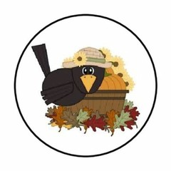 48 FALL CROW FLOWERS ENVELOPE SEALS LABELS STICKERS 1.2″ ROUND