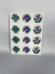 VINTAGE ORIGINAL 1982 CTP VIOLET SCRATCH ‘N SNIFF STICKERS – 3 FULL SHEETS MATTE