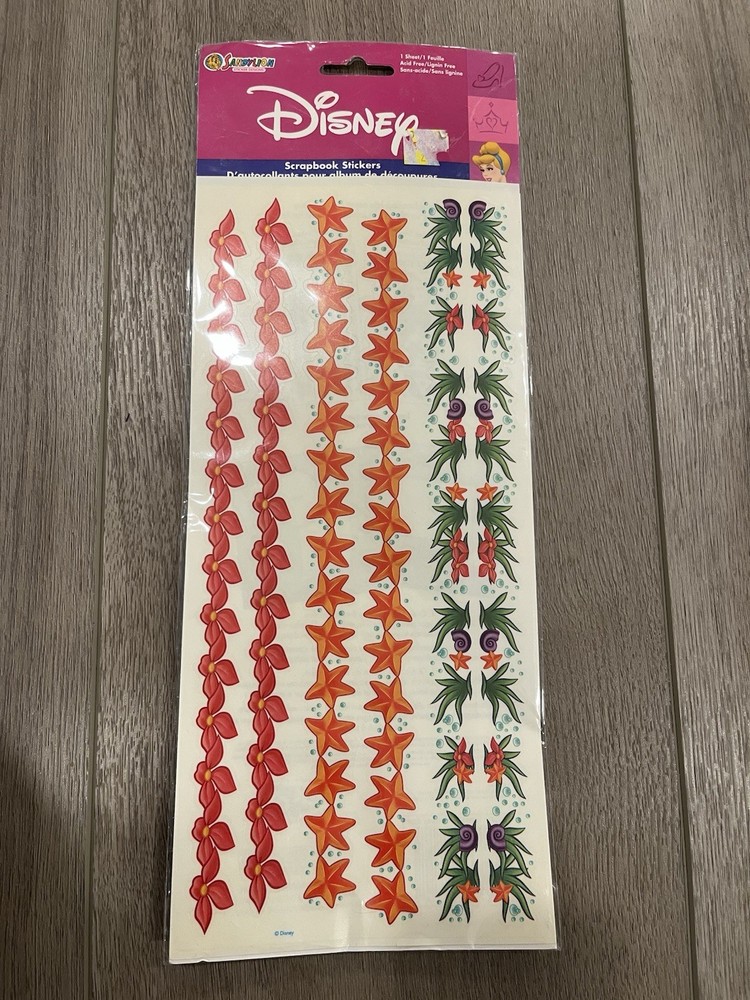 DISNEY Princess Ariel Little Mermaid Sea Starfish Borders Large Sticker Sheet
