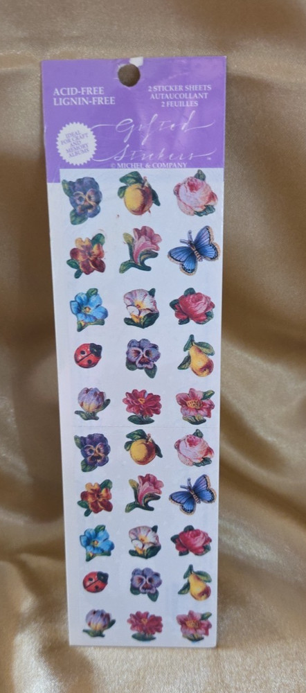 1993 Michel & Co. Stickers Sealed Pack 2 Sheets 1998 Flowers fruit insects