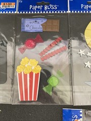 Paper Bliss Barber Shop, Popcorn, Birthday Moon Dimensional Stickers Lot of 6