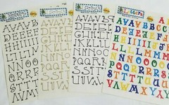 NEW Lot 4 Sets Provo Craft Letters Numbers Black Multi Gold Acid Free -F