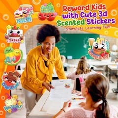 240 Pcs 3D Food Scratch and Sniff Stickers, Motivational Reward Scented Stick…