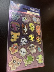 Sealed Pack 2010 Littlest Pet Shop Stickers – Purple Foil- 2 Sheets