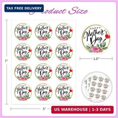 72PCS Happy Mothers Day Stickers Floral Gift Labels Envelope Seals