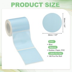 140 Pcs Thermal Sticker Paper, 2×2″ Round Thermal Printer Label, Blue