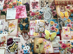#742 – RANDOM 15 PCS VINTAGE FLORAL SCRAPBOOK JUNK JOURNAL KIT / LOT