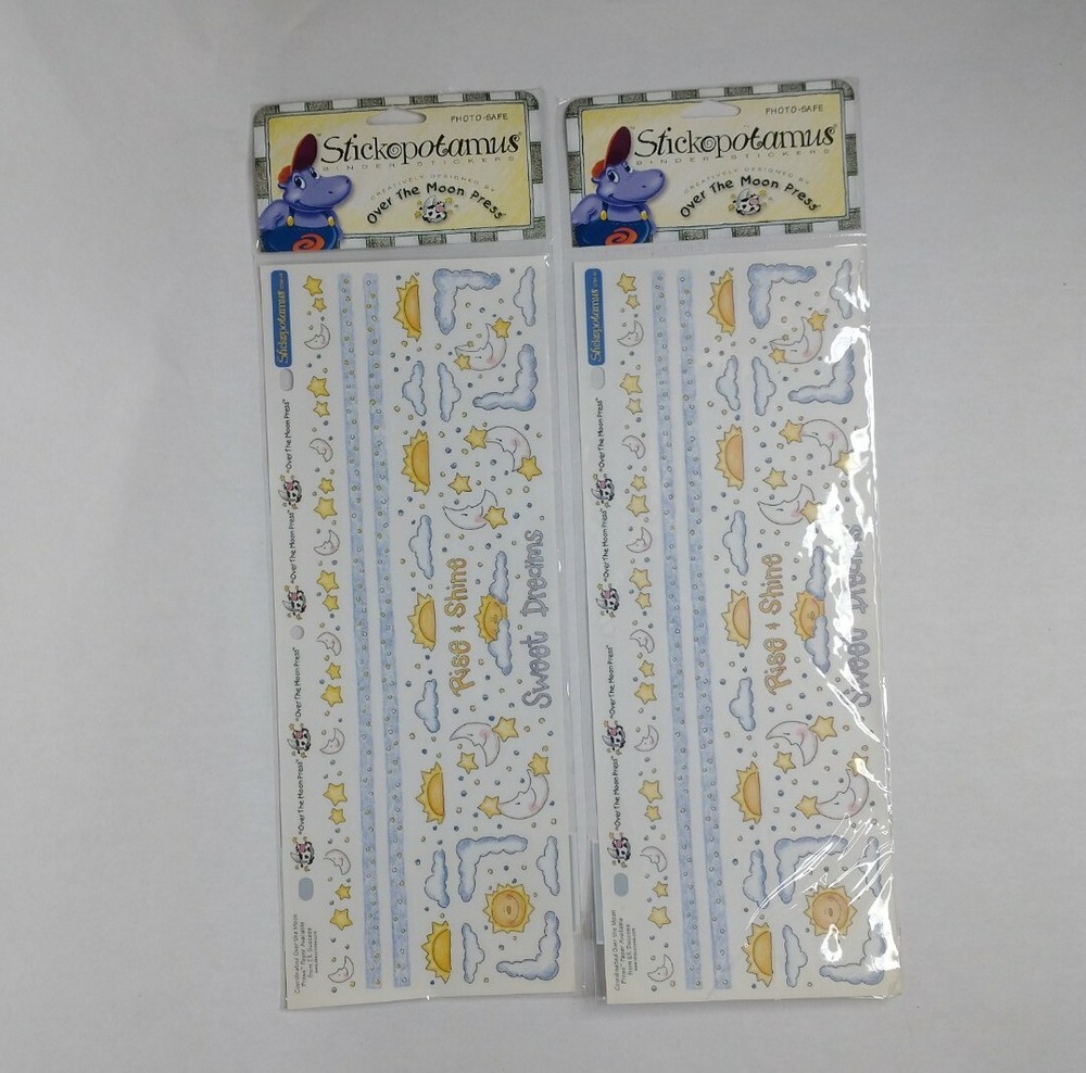 Stickopotamus Over The Moon Press Stickers Baby Scrapbook Binder Photo Safe New