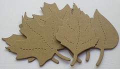 {12} ASSORTED NATURE LEAVES – Autumn Leaf Foilage – Bare Chipboard Die Cut