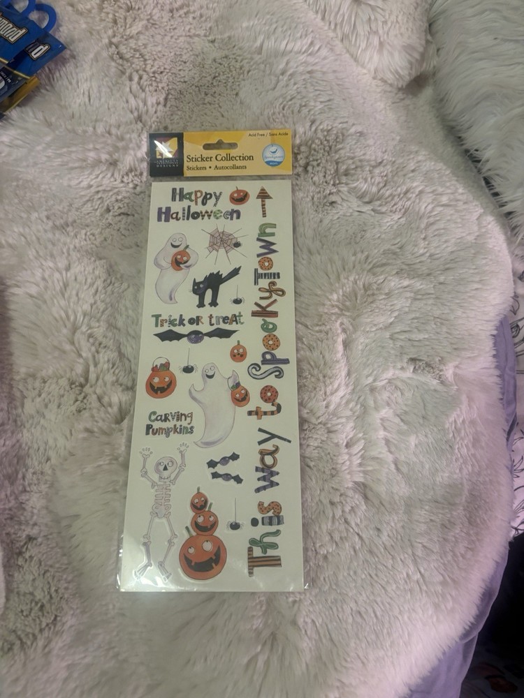 Vintage American Traditional Designs Halloween Stickers Scrapbooking Large Sheet