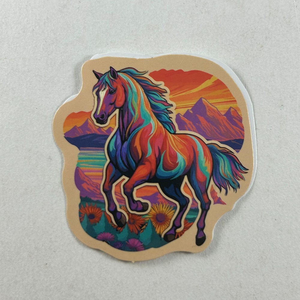 Sticker Colorful Horse Landscape Psychedelic Southwest Equestrian Vinyl Die Cut