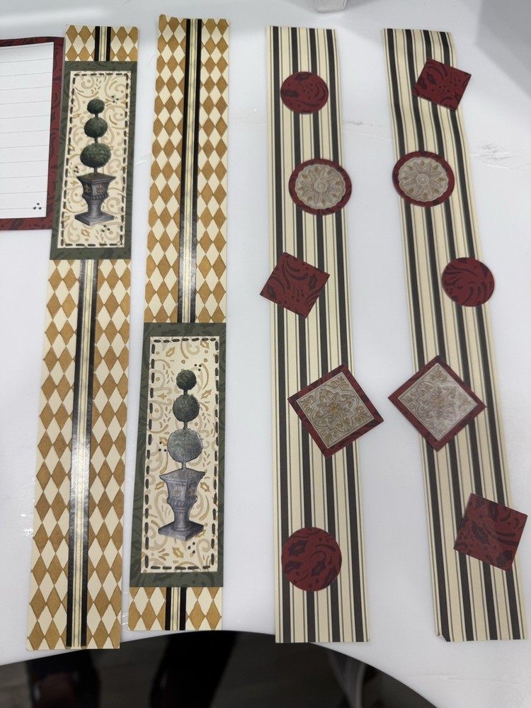 Holiday gathering/victorian Christmas Premade Scrapbook Borders W/ CM Products