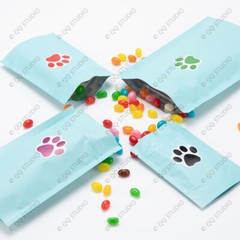 500 1.5in 6 Designs Mix Colors Cat Paw Stickers Chrome Paper Cat Paw Shaped