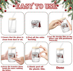 71Pcs Christmas Word Decals Rub on Transfer Stickers for Crafts Vinyl Waterproof