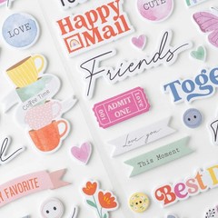 American Crafts RAINBOW AVENUE PHRASES (2) SHEETS FOAM & CARDSTOCK THICKERS