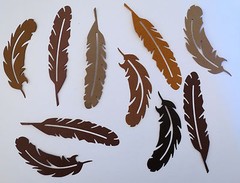 Feathers Cardstock Paper Die Cut 10 pc Scrapbook Embellishments Cardstock