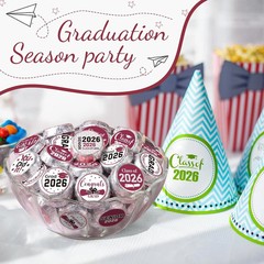 Chinco 504 Pieces 2026 Graduation Stickers Congrats Grad Senior Class of 2026 Pa