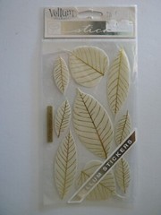 Stickopotamus/Sticko VELLUM GOLD LEAVES Binder Sheet Scrapbook Stickers