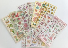 Stickii Club Sticker Sheets Lot of 11 Food Cute Animals