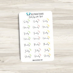 Boho Days of the Week Functional Sticker Sheet Cute Planner Journal Stationery