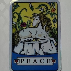 Unicorn Peace Foil Sticker Retro 90s Vending Machine Prism Vintage Reproduction