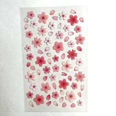 Pink Cherry Blossom Sakura Dimensional Planner Stickers Scrapbooking Journal