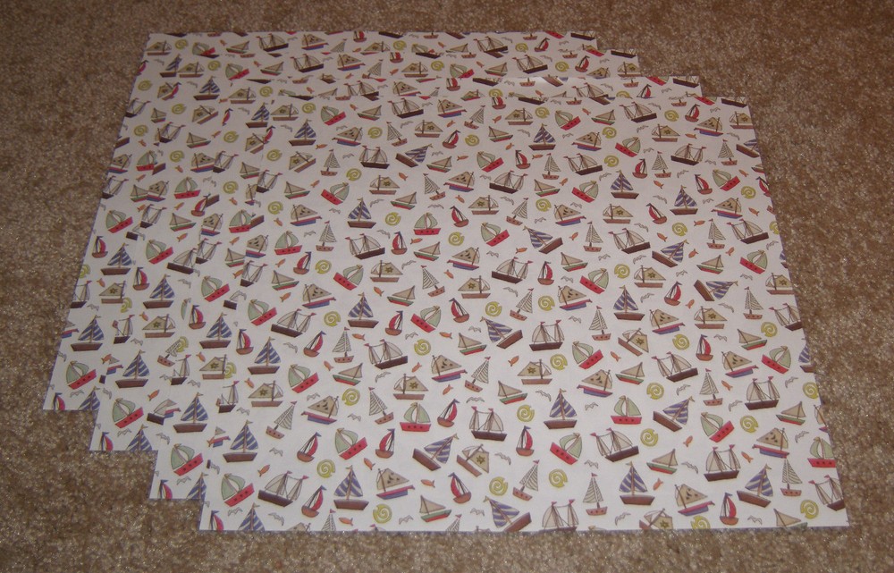 Pixie Press Single Sided Papers (4) ~ Sailboats.