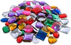 Vibrant Assorted Adhesive Jewel Gems — 100-Pack for Crafts & Celebrations