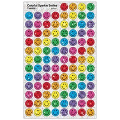Multicolor Sparkly Smiley Face Stickers 1300 Pack Acid Free Classroom Incentives